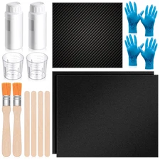 15 Pcs Carbon Fiber Repair Kit with 3K 200G Plain Weave Carbon Fiber Fabric, Epo