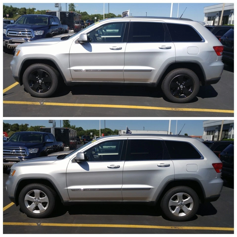 Juego de cubiertas de rueda negras brillantes de 18" para Jeep Grand Cherokee Laredo X 2011-2014 RARO Foto 2 de 3