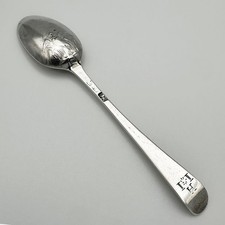 GEORGIAN FANCY BACK TEASPOON STERLING SILVER LONDON c1770 THOMAS WALLIS I