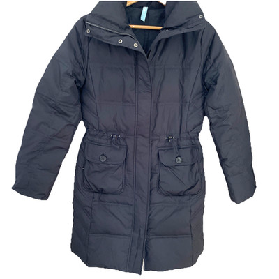 VTG Y2K Esprit Womens Down Puffer Jacket Parka Size XS Black Winter Warm