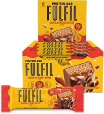 FULFIL Protein Snack Bars, Chocolate Peanut Butter Flavored, Gluten Free 15Count