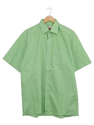 MARVELIS Herren Business Hemd Kurzarm Gr. 42 XL Grün Baumwolle