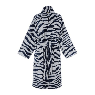 Roberto Cavalli Schwammbademantel mit Kapuze ZEB Unisex Blau