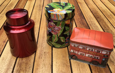 3 Dosen. Zum aufbewahren von Tee, Kaffee, Keksen o.ä. Rot, floral und Bus Motiv 