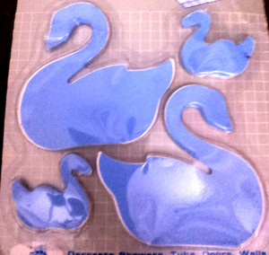 Better Home Self-Adhesive Vinyl Bath Tub Appliques | Blue Swan Design | 12 Large