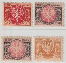 POLAND 1921 COAT OF ARMS POLISH EAGLE MH STAMPS COLLECTION 6B78
