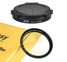 JJC Auto Lens Cap & 43mm Filter for Panasonic LUMIX DMC-LX100 replaces DMW-LFAC1