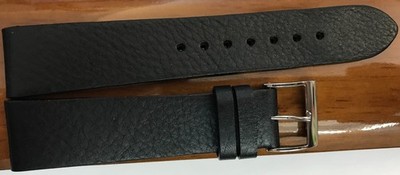 20 mm Chronoswiss Schwarzes Leder-Uhrenarmband, neutrale Stahlschliesse
