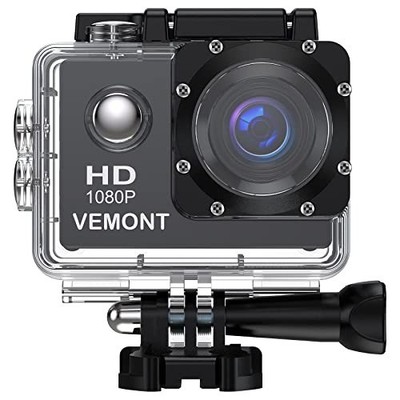 Waterproof Action Camera 1080P 12MP Underwater Sports Cam with Mounting Kit