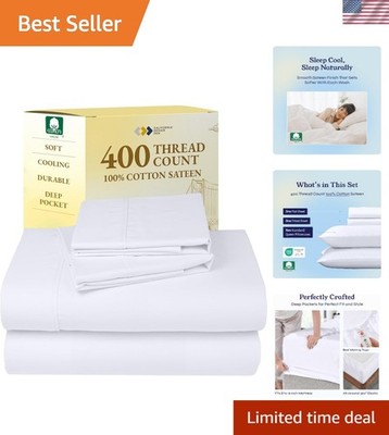 Soft 100% Cotton Sheets - Queen Size, Machine Washable Comfort