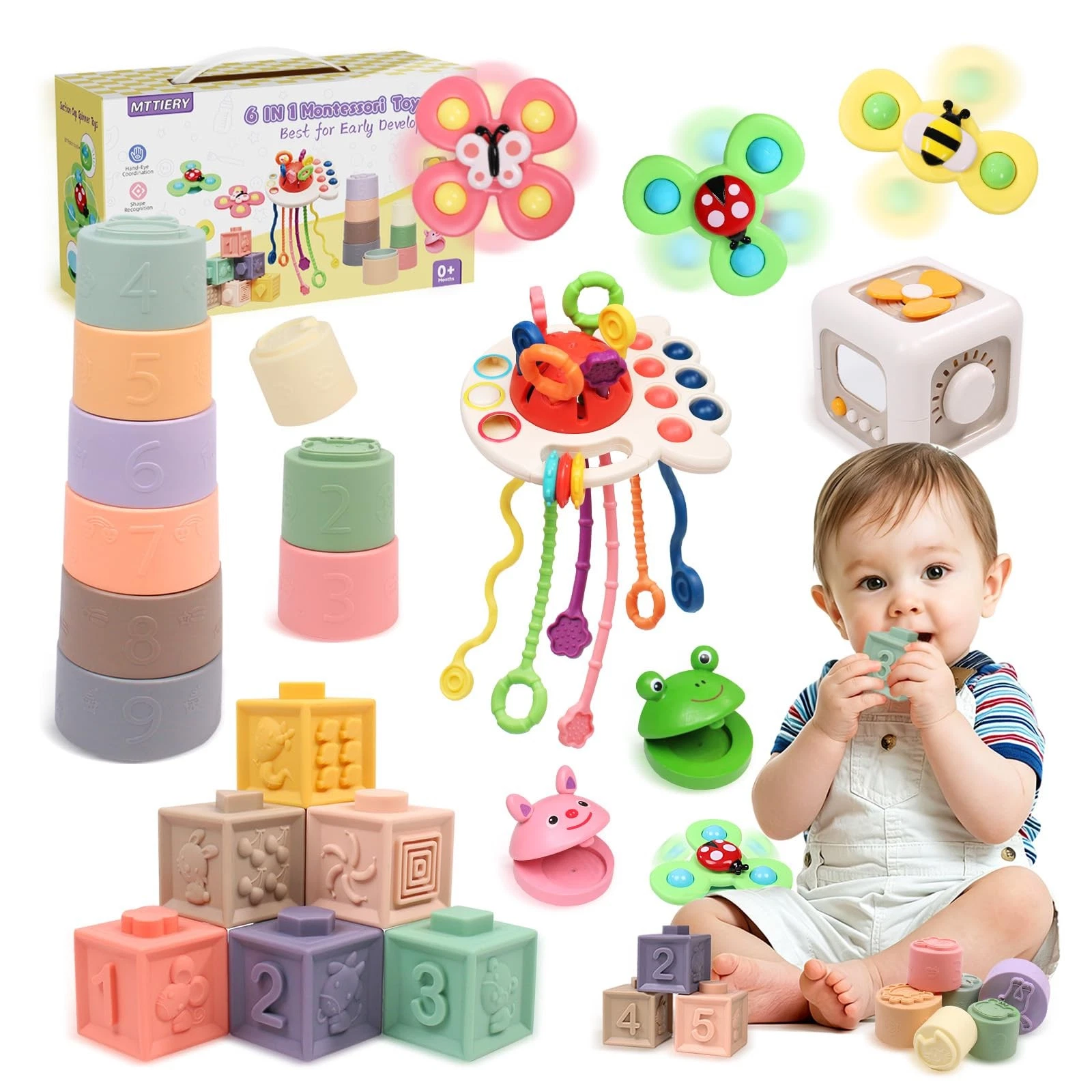 Baby Toys 6-12 Months, 6 in 1 Montessori Toys for Toddlers 1-3, Infant Sensor...
Opens in a new wind