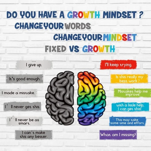 Bulletin Board Decor Growth Mindset Posters Set of 27 – Colourful Inspirational