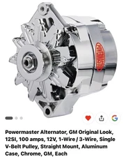 Powermaster Performance 27294 100 Amp Alternator Compatible With GM 1 or 3 Wire