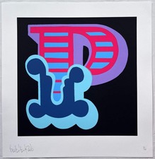 Ben Eine - Letter P (Blue Variant) - Signed Street Art / Graffiti Screenprint