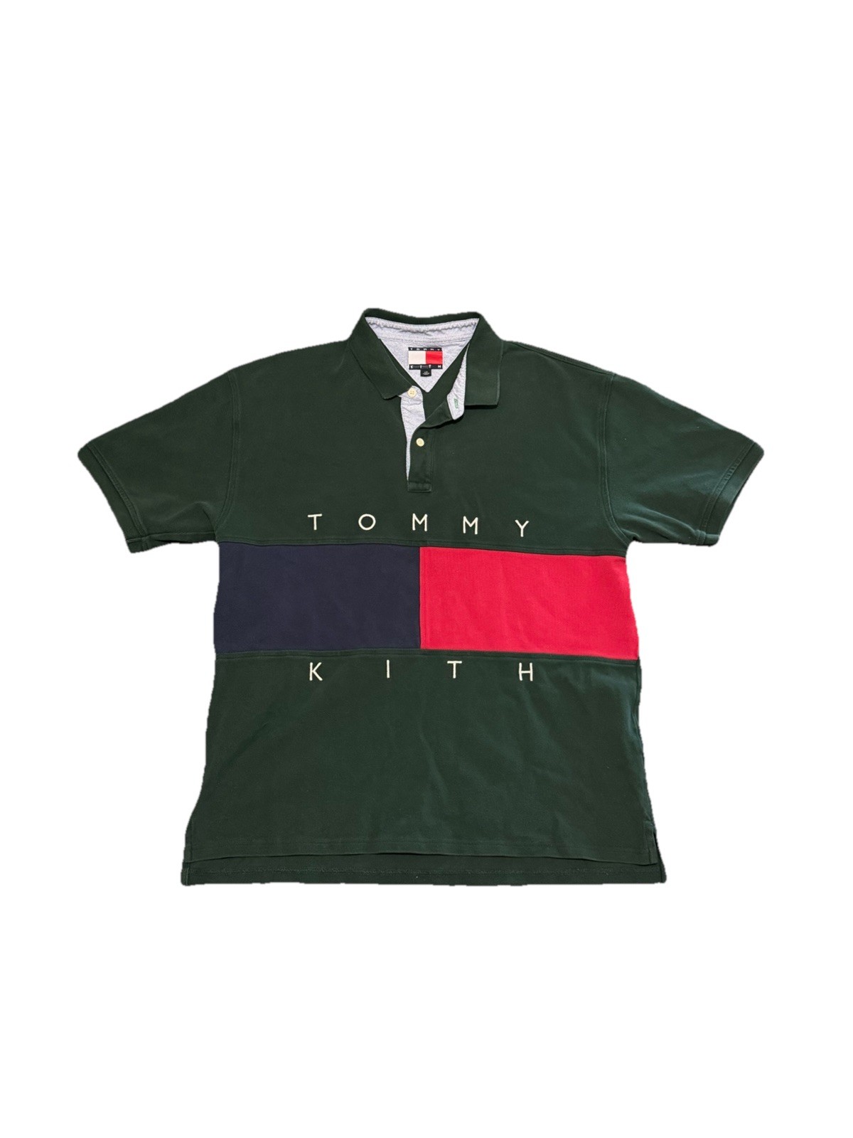 Kith x Tommy Hilfiger Big Flag Short Sleeve Polo Shirt Mens Size L Vintage Style