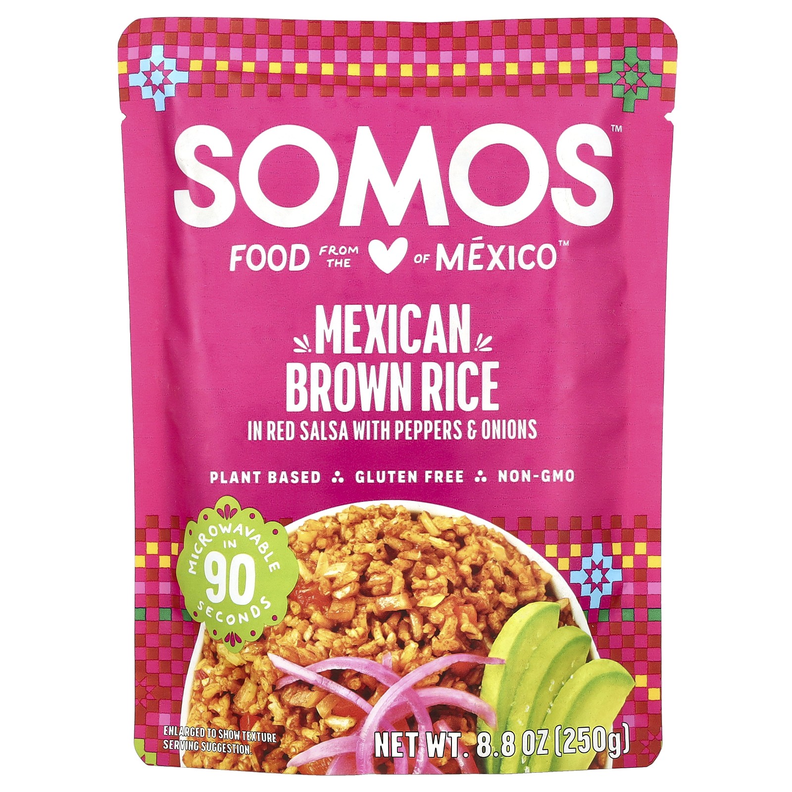 Мексиканский коричневый рис в Красной сальсе с Перцем и Луком, 8,8 унций (250 г)
