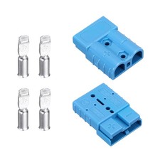 2Set Battery Power Connector,50A 6/8/10/12AWG Wire Harness Plug Kit, Blue