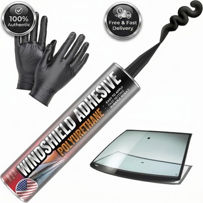 Polyurethane Windshield Adhesive 310ml Black No Primer Needed Includes Gloves&Ap