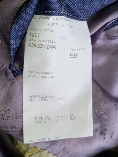 Santoria Castangia Mens Jacket Sal Lauretta Inherited Window Pane Purple 58 Flaw - Picture 20 of 24