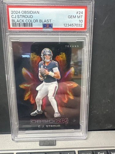 113822598 C.J. Stroud 2024 Panini Obsidian #24 Black Color Blast SSP PSA 10