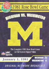 1981 Rose Bowl Game (DVD) Artist not Provided Michigan Football