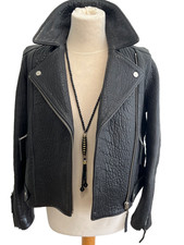 Women’s Black  100% Leather Jacket H&M  Size  EUR 38