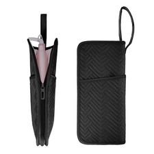 SITHON Hot Iron Holder  Mat, Heat Resistant Hair Tools Travel Bag Black