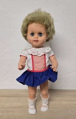 Vynilpuppe Schildkröt Doll Bärbel 45 cm Schlafaugen Stimme Top Zustand Vintage