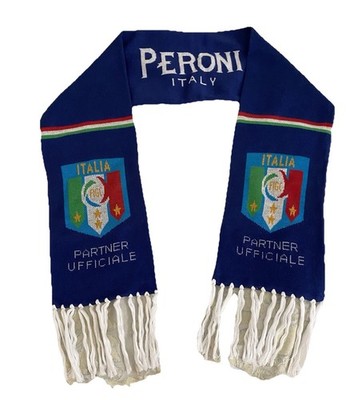 Italian Football Federation Scarf Peroni Soccer Logo FIGC Warm Italy Blue NWOT