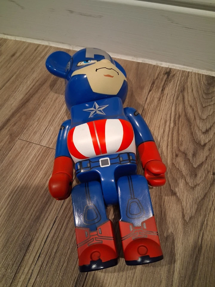 Bearbrick BE@RBRICK Captain America 400% Medicom Toy Figure - FREE SHIPPING - Image 3 of 4