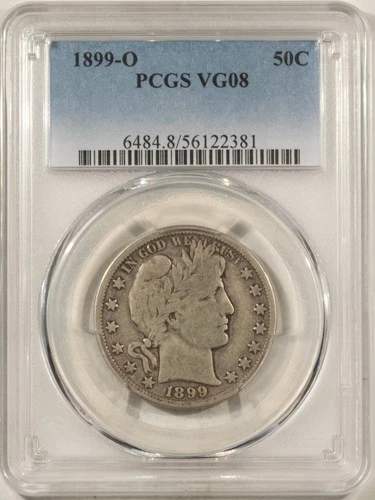 1899-O BARBER HALF DOLLAR – PCGS VG-8