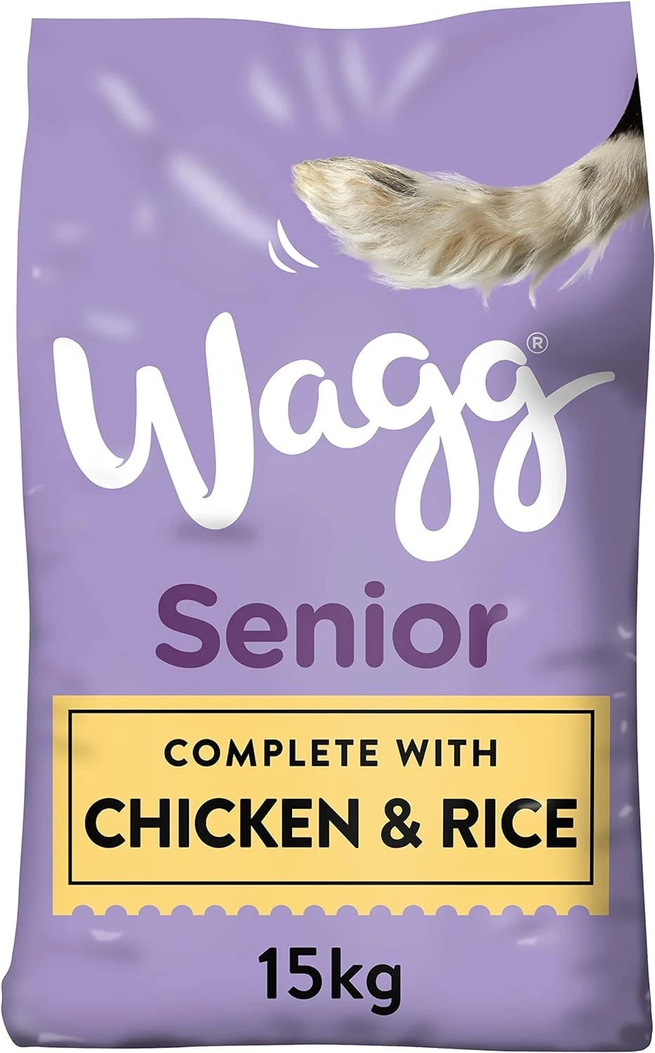 Wagg Senior Complete Dry Dog Food Chicken & Rice 15Kg - 28% Meaty Ingredients
