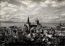 RPPC Cathedral Lausanne Vaud Switzerland vintage postcard n359
