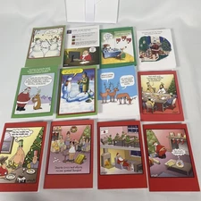NobleWorks Lot of 12 Funny Christmas Greeting Cards Multicolor With Envelopes