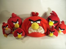 Angry Birds Red plush Stuffed Animals 7" 10" pillow character toy lot