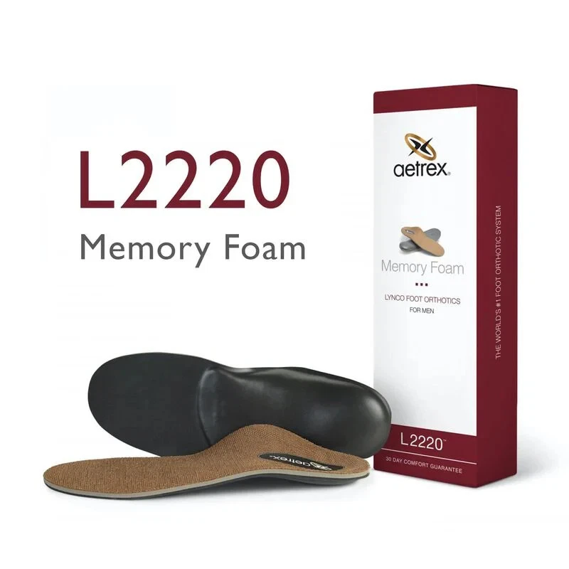 Aetrex Men’s Memory Foam L2220 Orthotics – Posted Arch Support Insoles