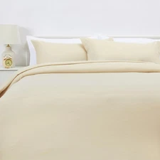 Amazon Basics Lightweight Microfiber 3 Piece Duvet Cover Set King Beige