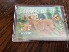 TY Beanie Baby  Birthday S1, #33 Fetch GOLD # 019/150 Rookie