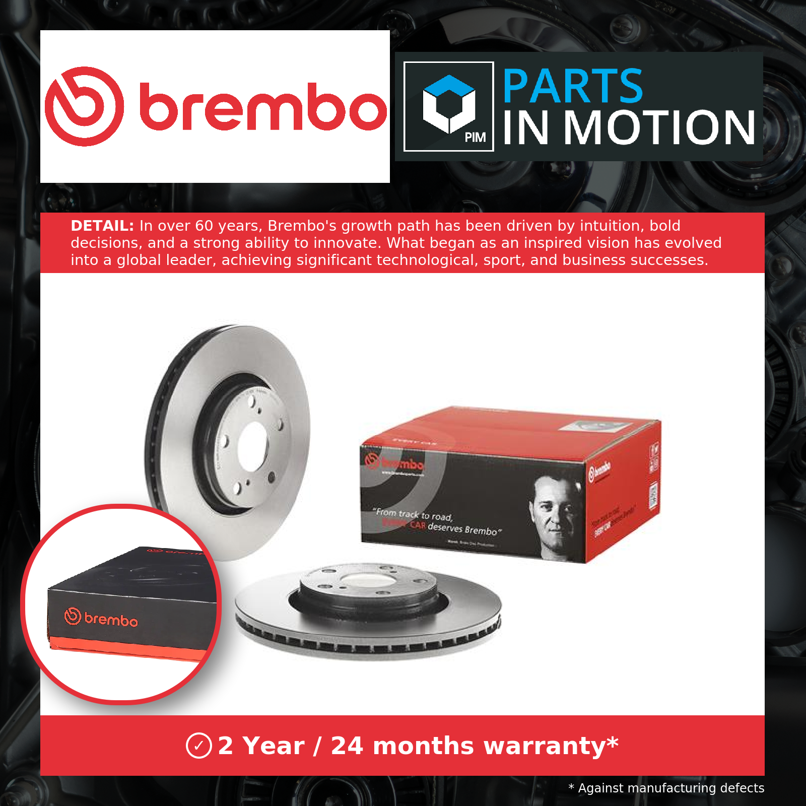 09.B043.11 Brake Disc x2 Front Fits Toyota Auris Estate Verso Avensis By Brembo - Image 7