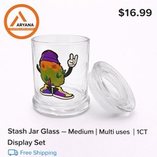 Stash Jar Glass   Medium  Multi uses  1CT Display Set  FREE SHIPPING