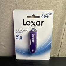 Lexar Flash USB 2.0 Jump Drive TwistTurn 64 GB Storage Office School Purple 