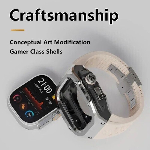 Per Apple Watch Ultra 2/Ultra Cassa Lunetta Acciaio Inox Cinturino Silicone 49mm - Foto 13 di 19