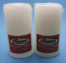 2 - Sterno Emergency Candle 2.8" x 6" Last up to 55 Hours Survival Camping