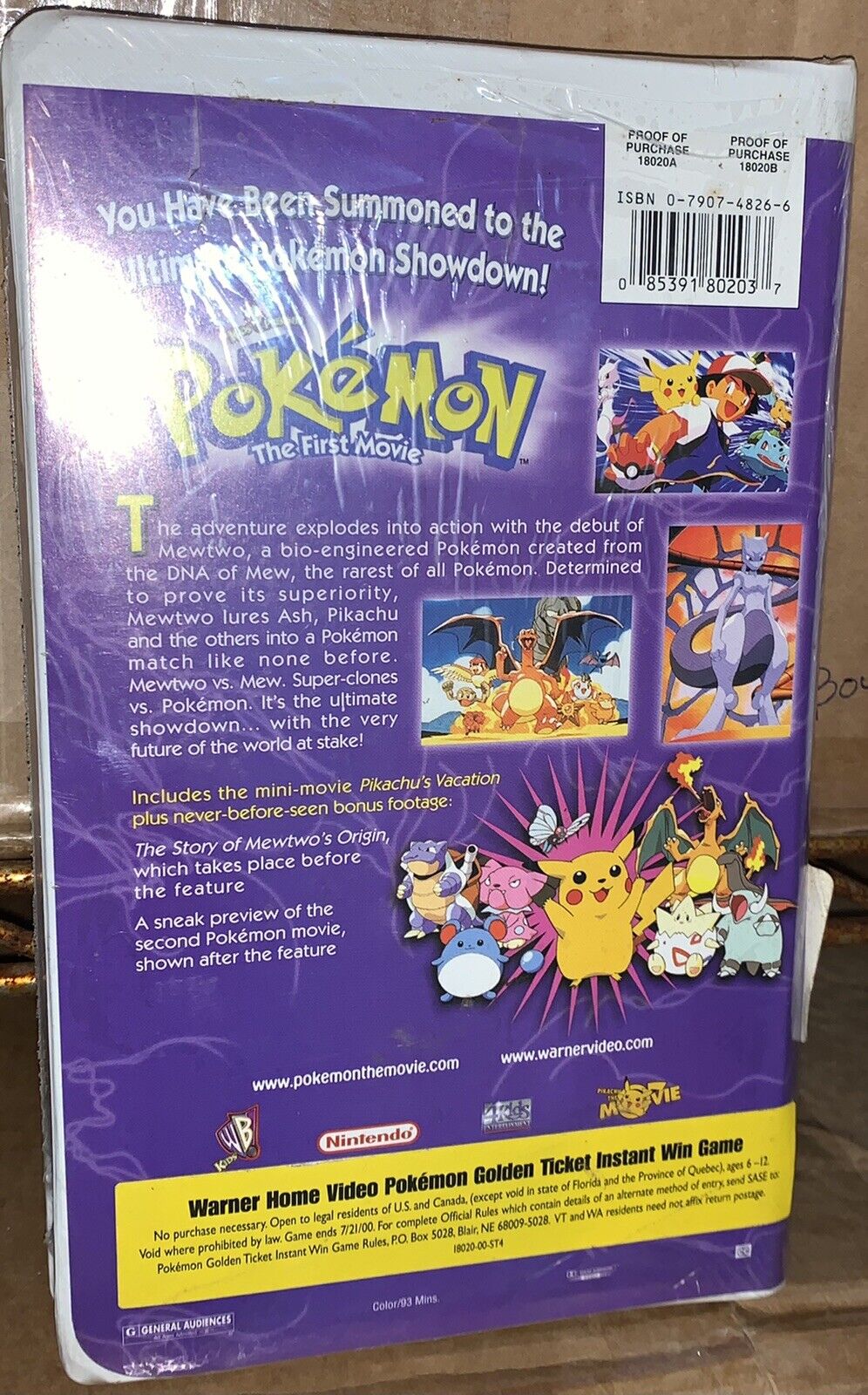 Vhs Pokémon O Filme Mewtwo X Mew, Filme e Série Nintendo Usado 92129564