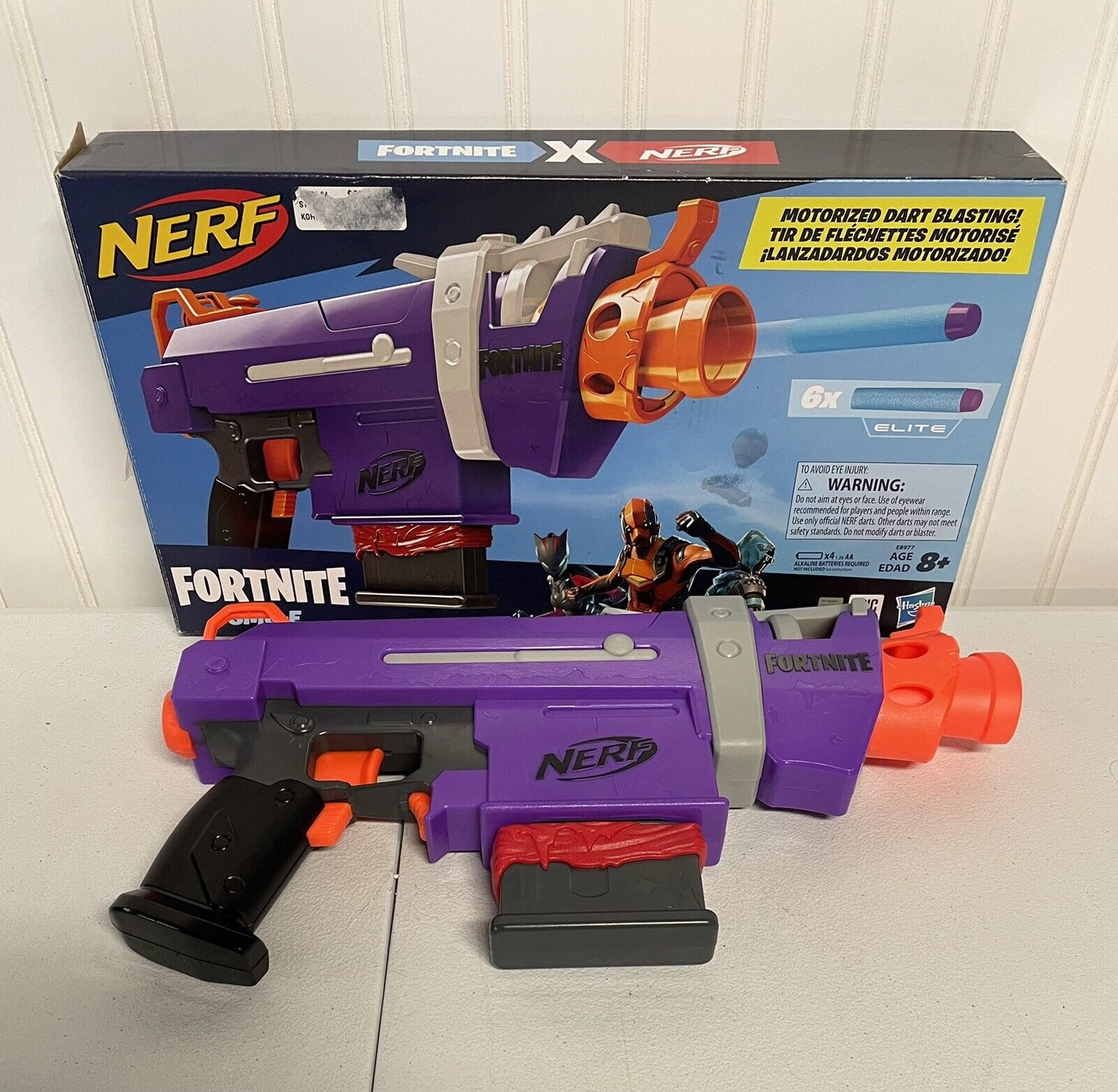 NERF Fortnite SMG-E Blaster - Motorized Dart Blasting - 6-Dart Clip, 6  Official Elite Darts - for Youth, Teens, Adults