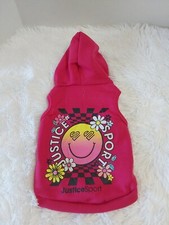 Justice Sport Pink Sweatshirt Graphic Hoodie For Pets Size S 13" BNWT