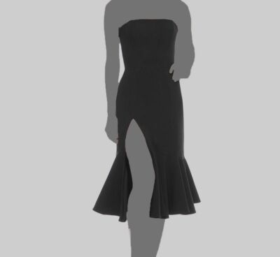 green emerald velvet dress Horizon Strapless Textured Midi Dress Black main image 1