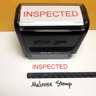 Inspected Rubber Stamp Red Ink Self Inking Ideal 4913