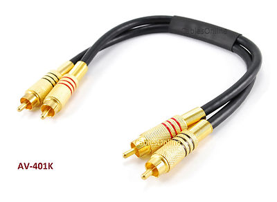1ft Premium 2-RCA Male to Male Gold-Plated  Audio Cable, CablesOnline AV-401K