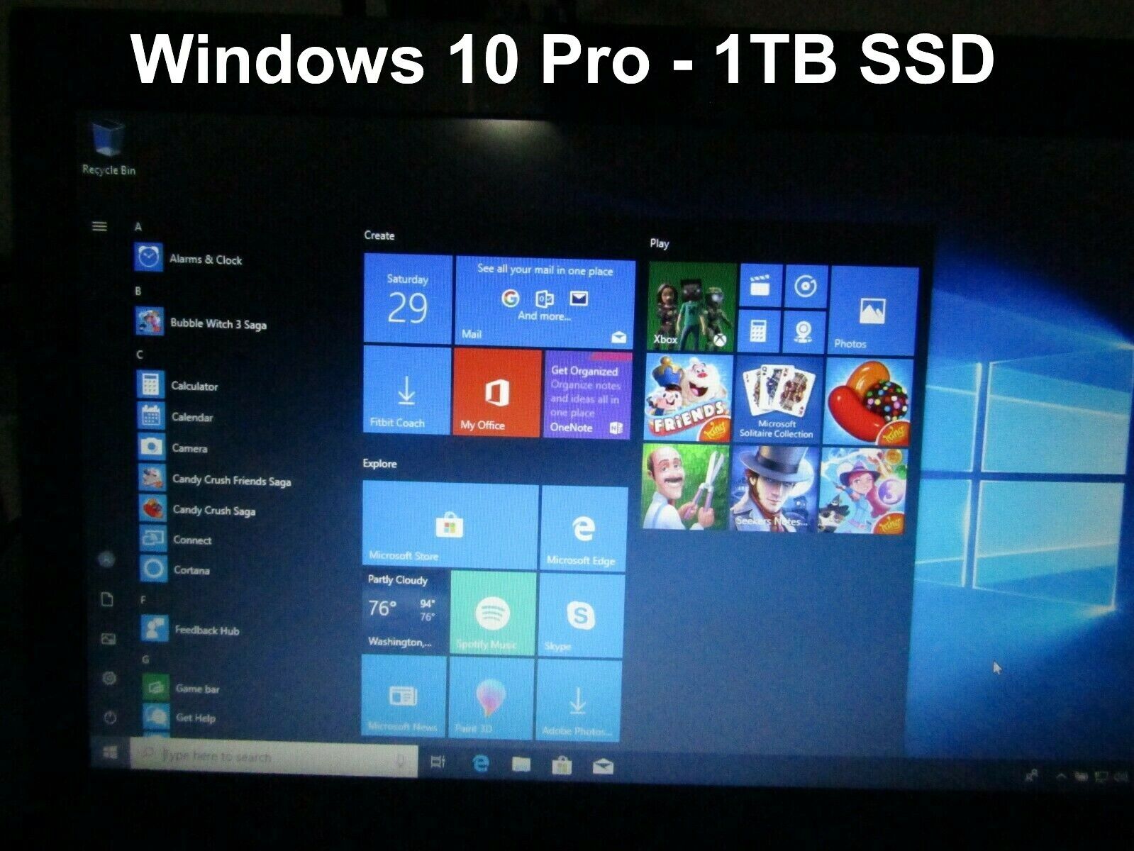 SSD 1TB Inland SATA III 6Gb/s 2.5" Internal Hard Drive With Windows 10 Pro